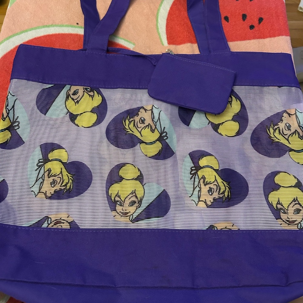 Disney Tink Purple Character Print Tote Bag